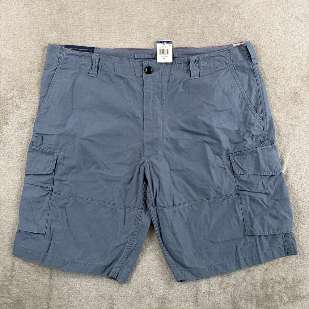 Polo Ralph Lauren Drill Khaki Cargo Shorts in BlueBerry Twill Men 40x11 NWT